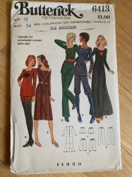 6413 BUTTERICK 70S SWEATER, DRESS, PANTS, KNICKERS, SHORTS PATTERN 12